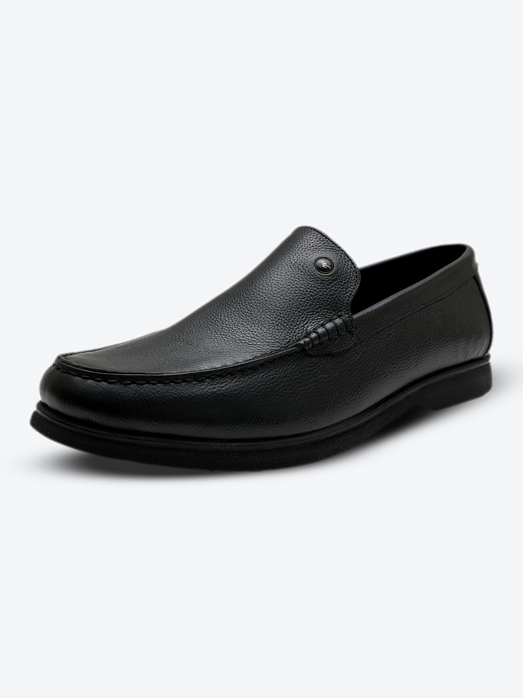 Monte Carlo Black Slip on Genuine Leather Loafers for Men