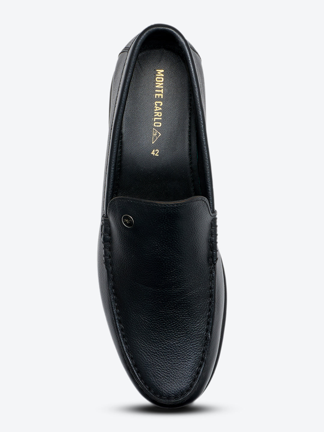Monte Carlo Black Slip on Genuine Leather Loafers for Men