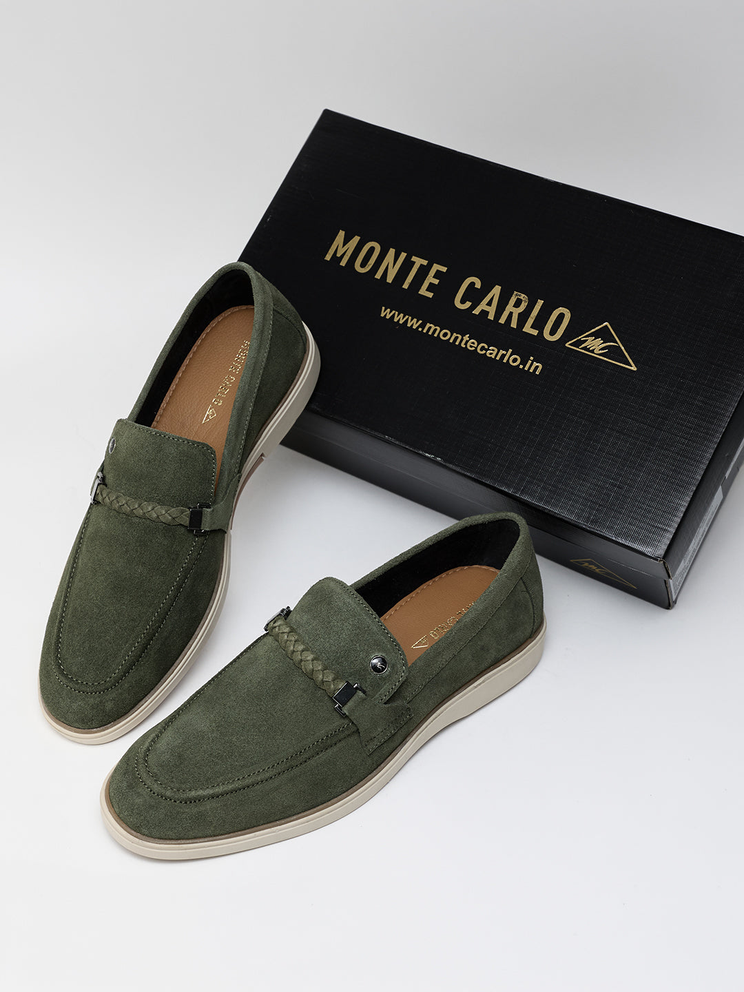 Monte Carlo Men Casual Loafers with Braided Strap Detail