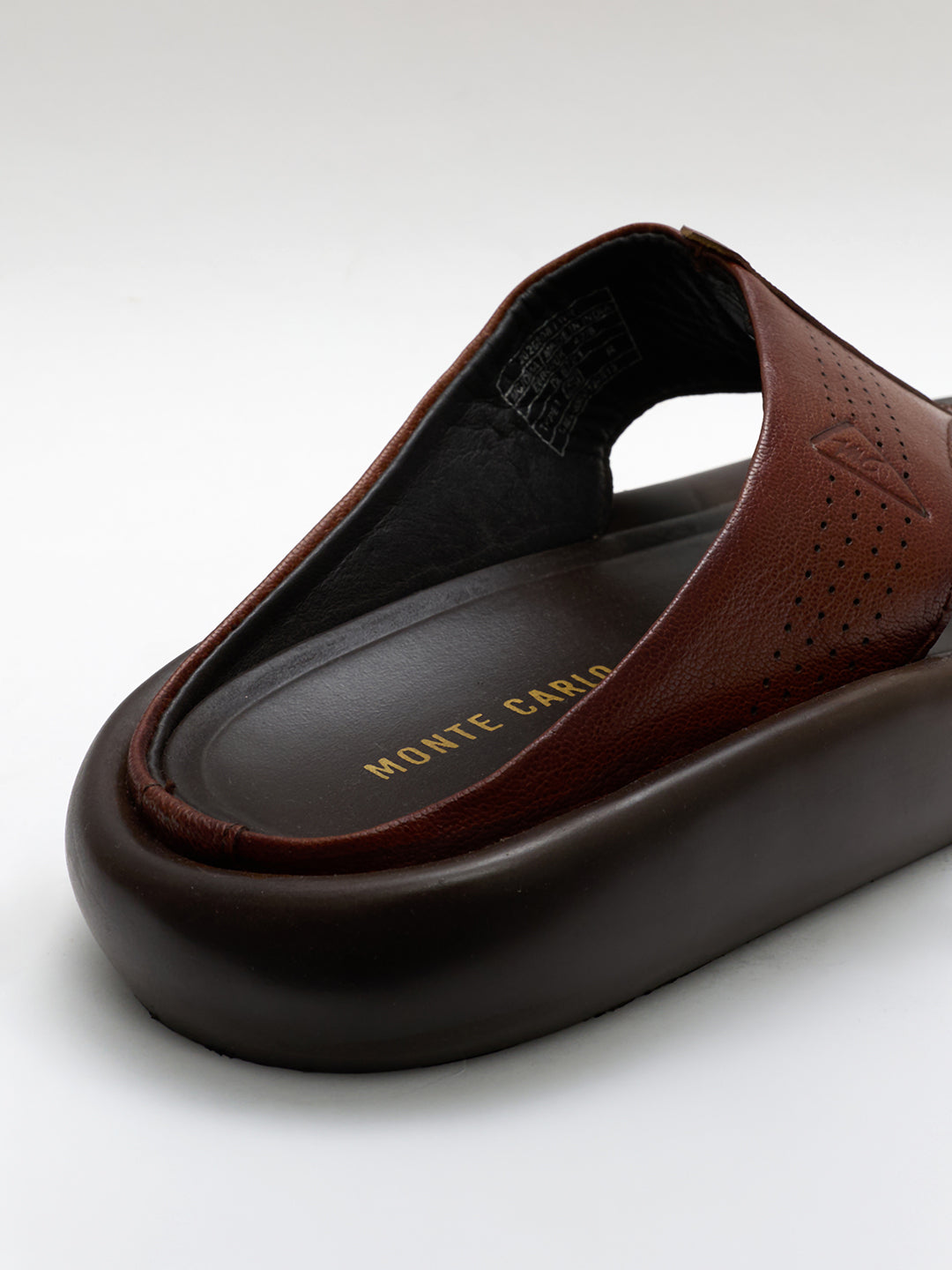 Monte Carlo Tan Slip on Genuine Leather Comfort Sandals for Men