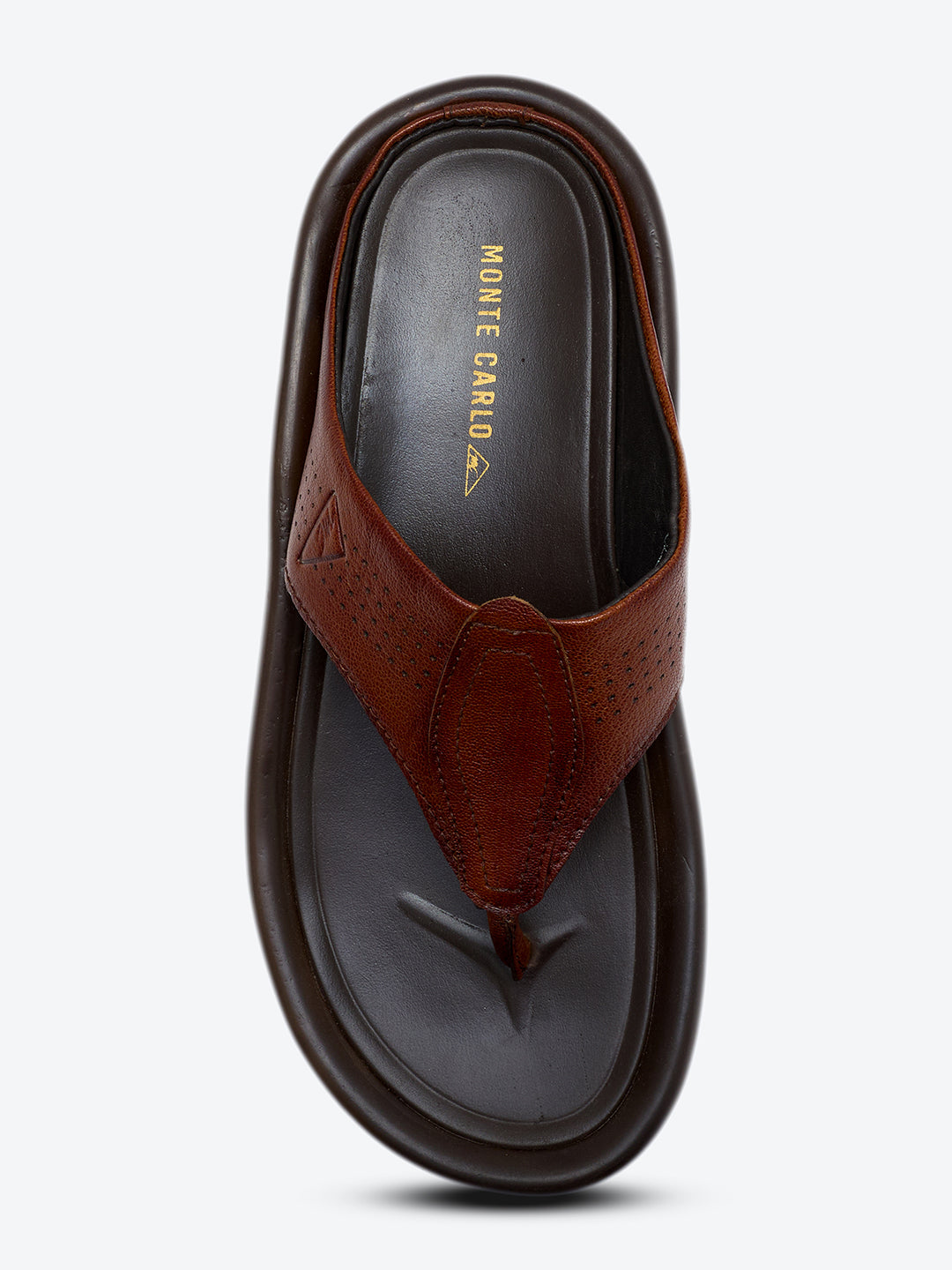 Monte Carlo Tan Slip on Genuine Leather Comfort Sandals for Men