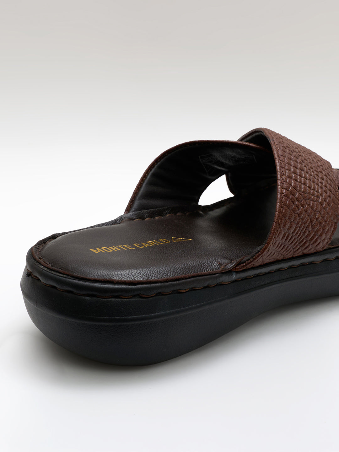Monte Carlo Tan Slip on Genuine Leather Comfort Sandals for Men