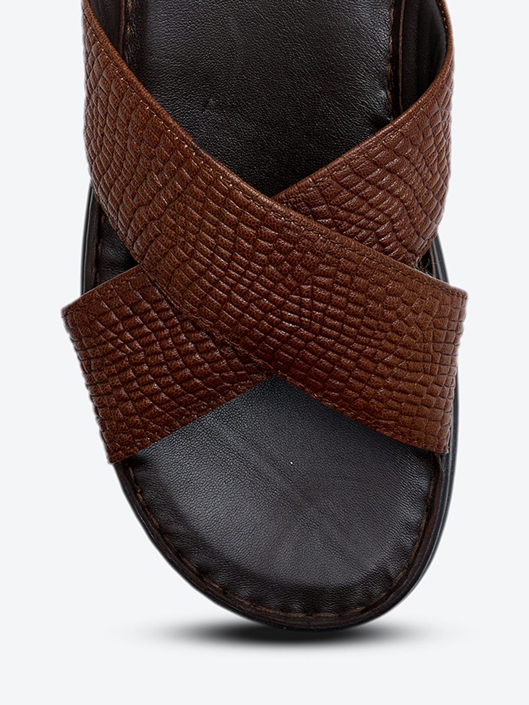 Monte Carlo Tan Slip on Genuine Leather Comfort Sandals for Men
