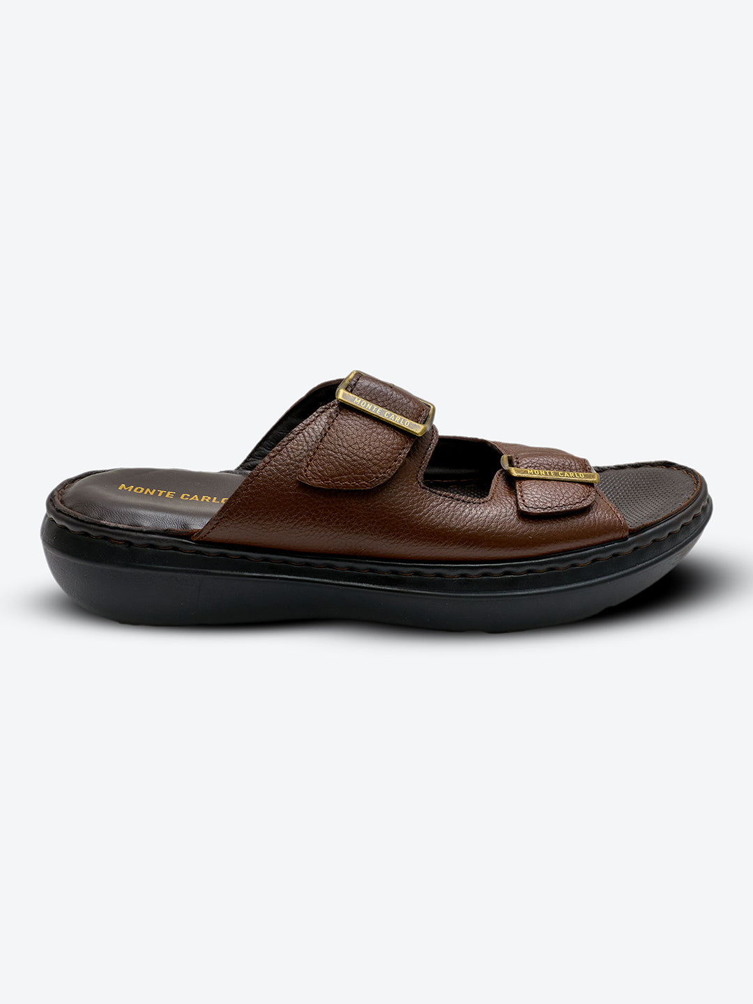 Monte Carlo Tan Slip on Genuine Leather Comfort Sandals for Men