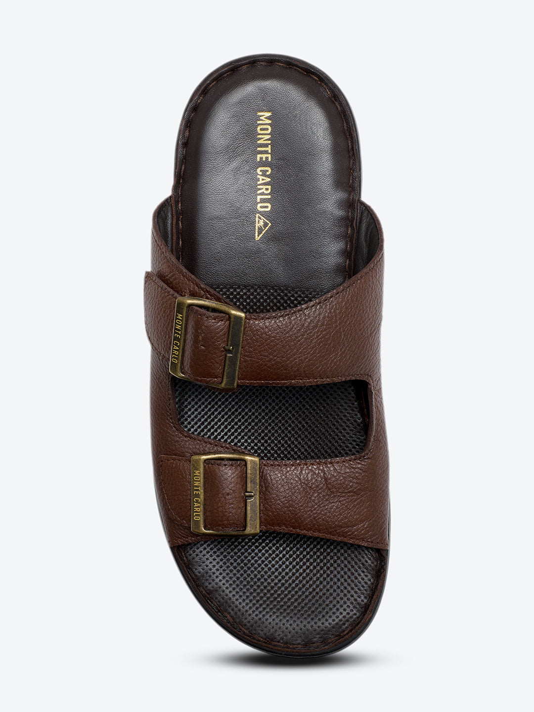 Monte Carlo Tan Slip on Genuine Leather Comfort Sandals for Men