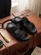 Monte Carlo Men's Croc-Textured Double-Strap Slide Sandals Adjustable Buckle Comfort Footwear