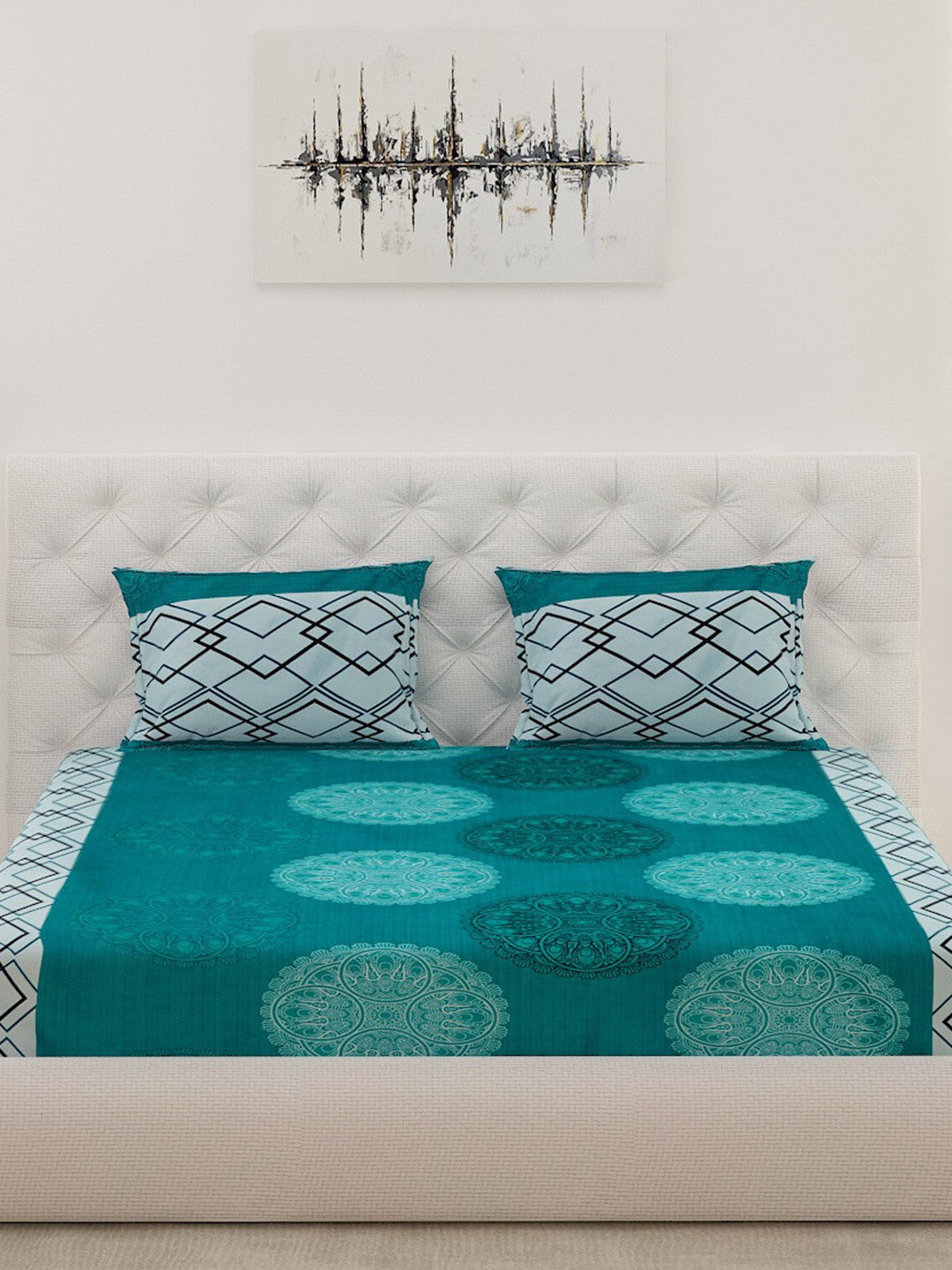 120 GSM Microfibre Double Bedsheet with 2 Pillow Covers