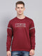 Men Maroon Printed Round Neck Full Sleeve Winter T-Shirt