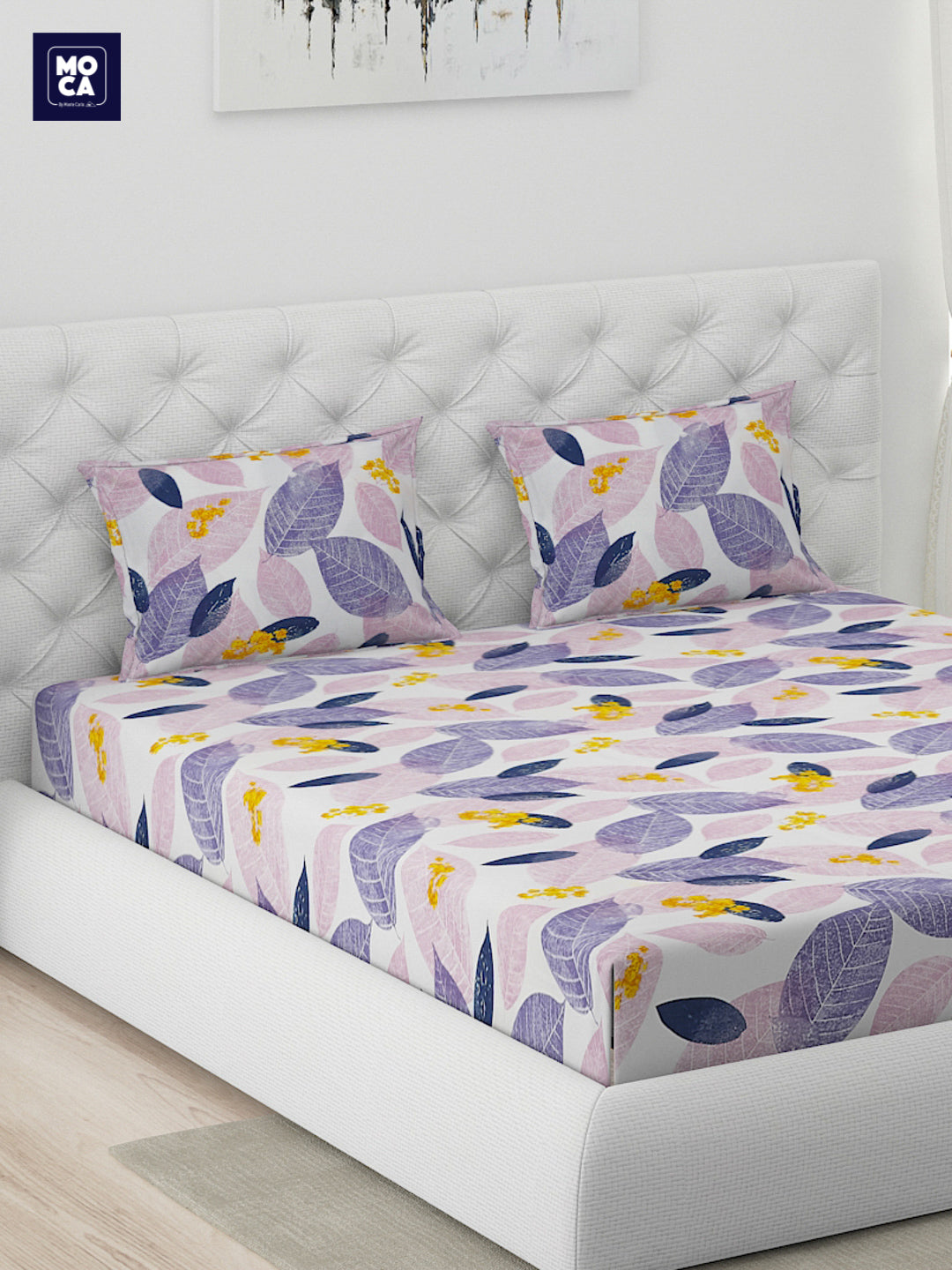 120 GSM Polyester Double Bed 1 Bedsheet with 2 Pillow Covers (Dazzle)