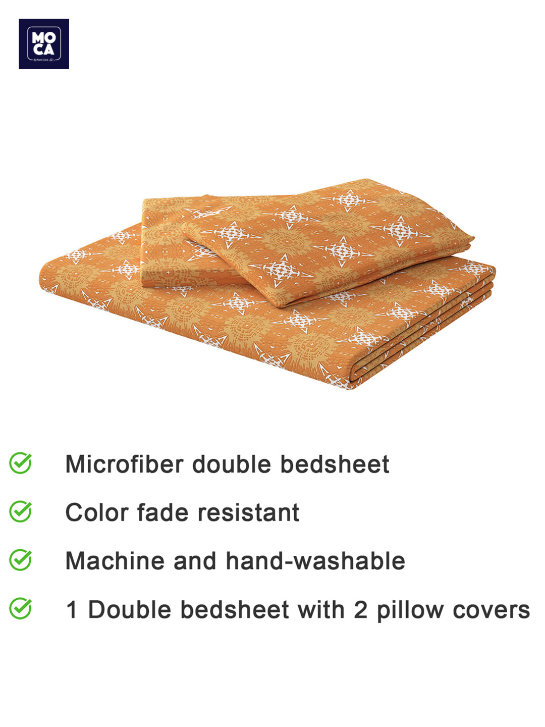 120 GSM Polyester Double Bed 1 Bedsheet with 2 Pillow Covers (Dazzle)