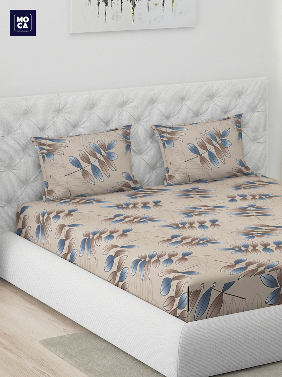 120 GSM Polyester Double Bed 1 Bedsheet with 2 Pillow Covers (Dazzle)