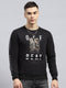 Men Black Printed Round Neck Full Sleeve Sweatshirt