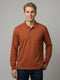 Men Rust Solid Polo Collar Full Sleeve T-Shirt