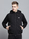 Men Black Solid Hooded Full Sleeve Sweatshirt