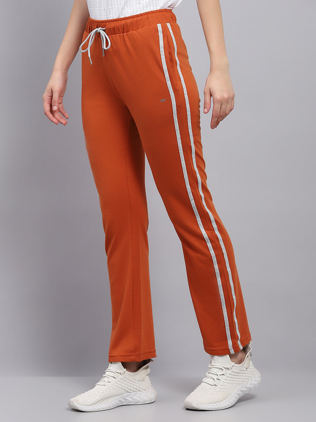 Women Orange Solid Regular Fit Lower