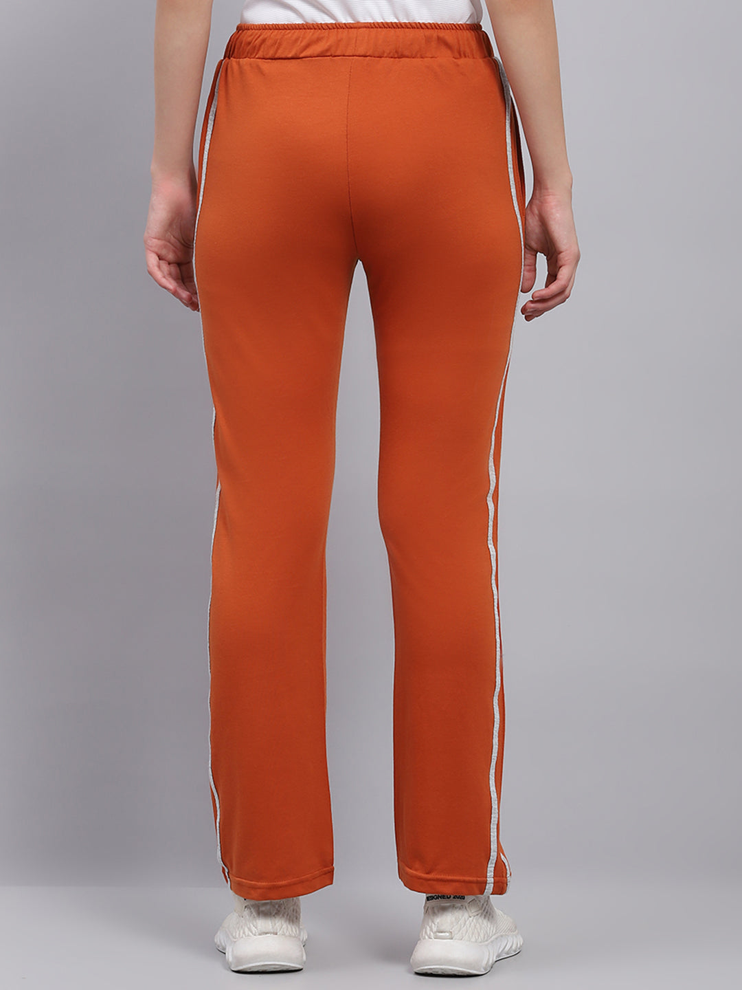 Women Orange Solid Regular Fit Lower
