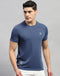 Rock.it Men Blue Solid Round Neck Half Sleeve T-Shirt