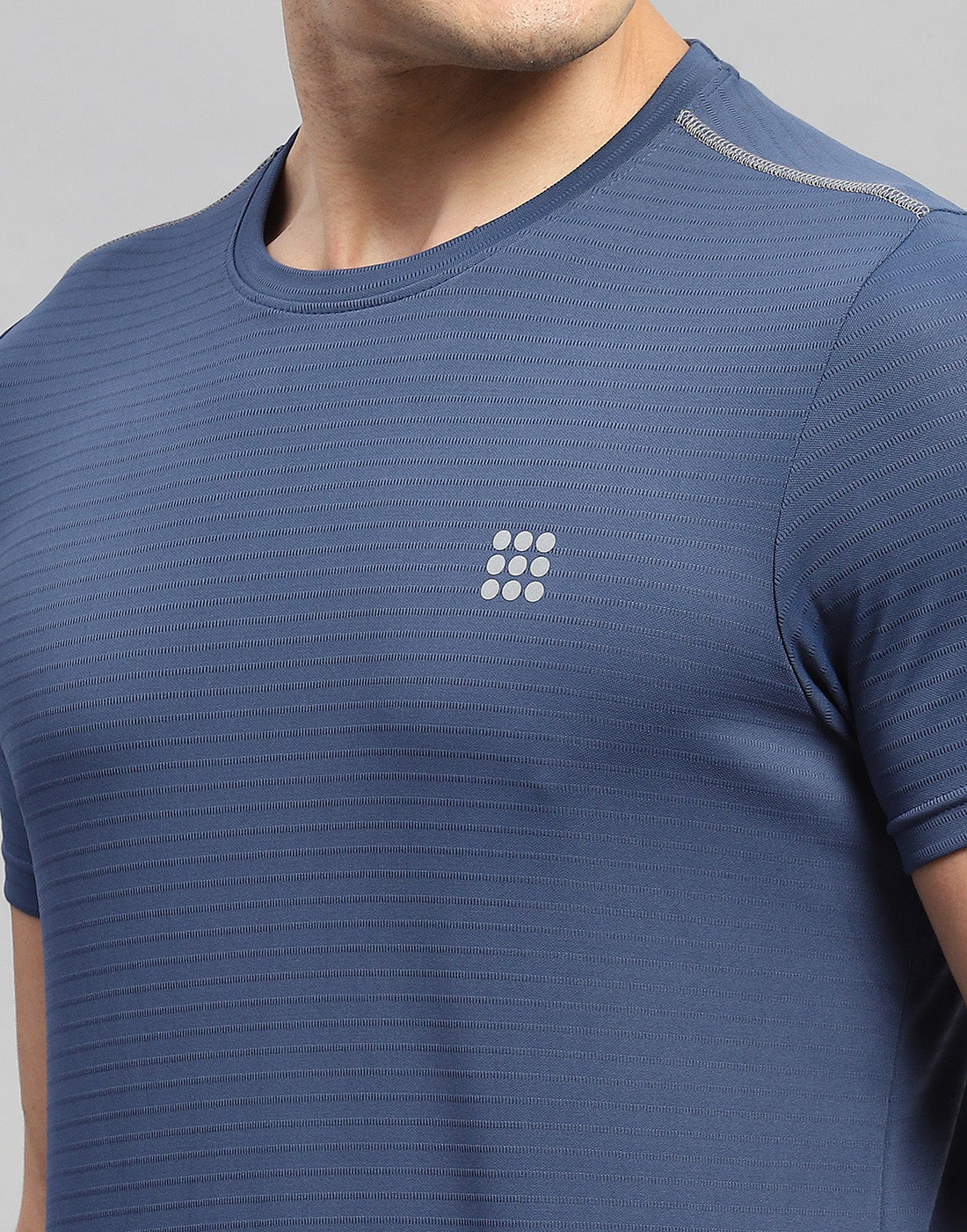 Rock.it Men Blue Solid Round Neck Half Sleeve T-Shirt