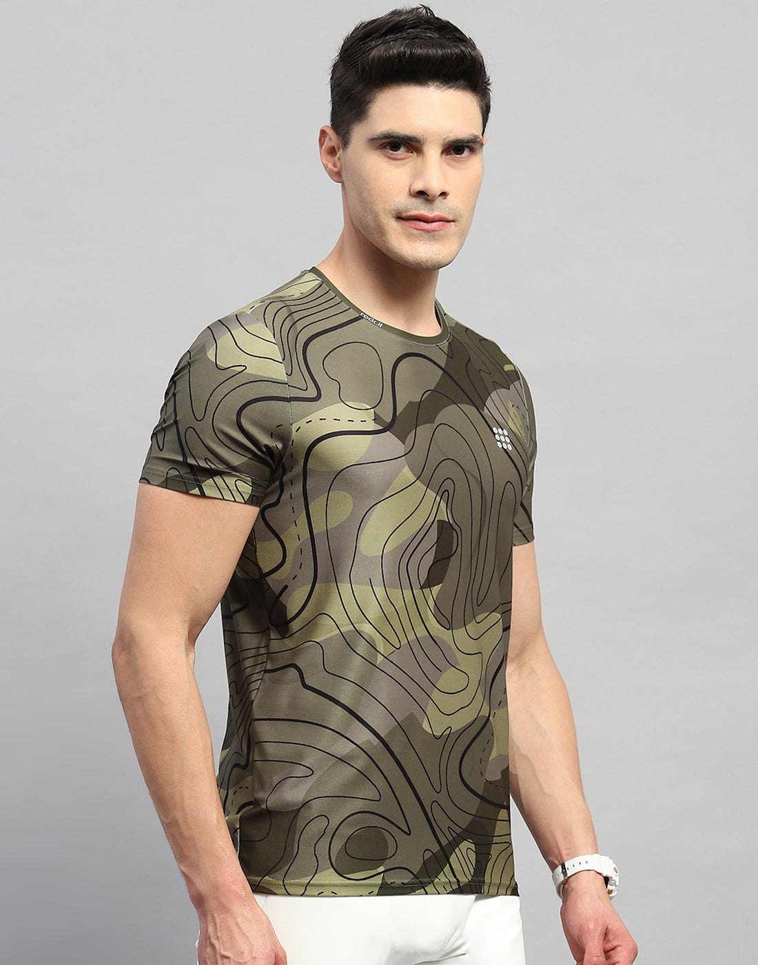 Rock.it Men Green Printed Round Neck Half Sleeve T-Shirt