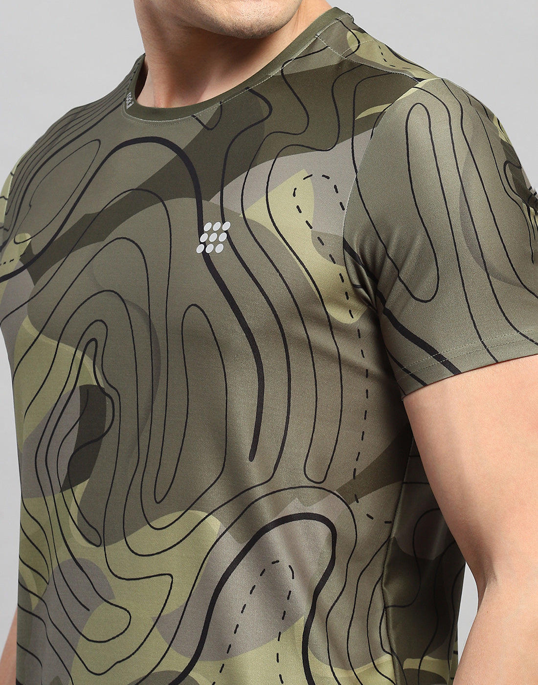 Rock.it Men Green Printed Round Neck Half Sleeve T-Shirt