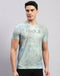 Rock.it Men Green Printed Round Neck Half Sleeve T-Shirt