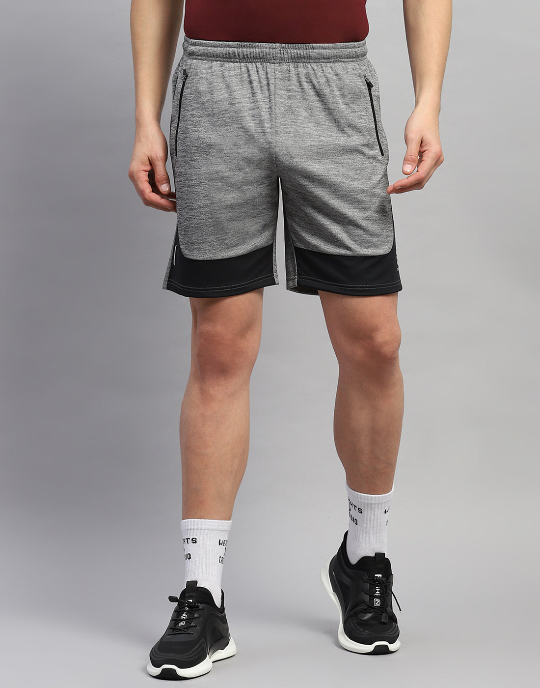 Men Grey Solid Regular Fit Short