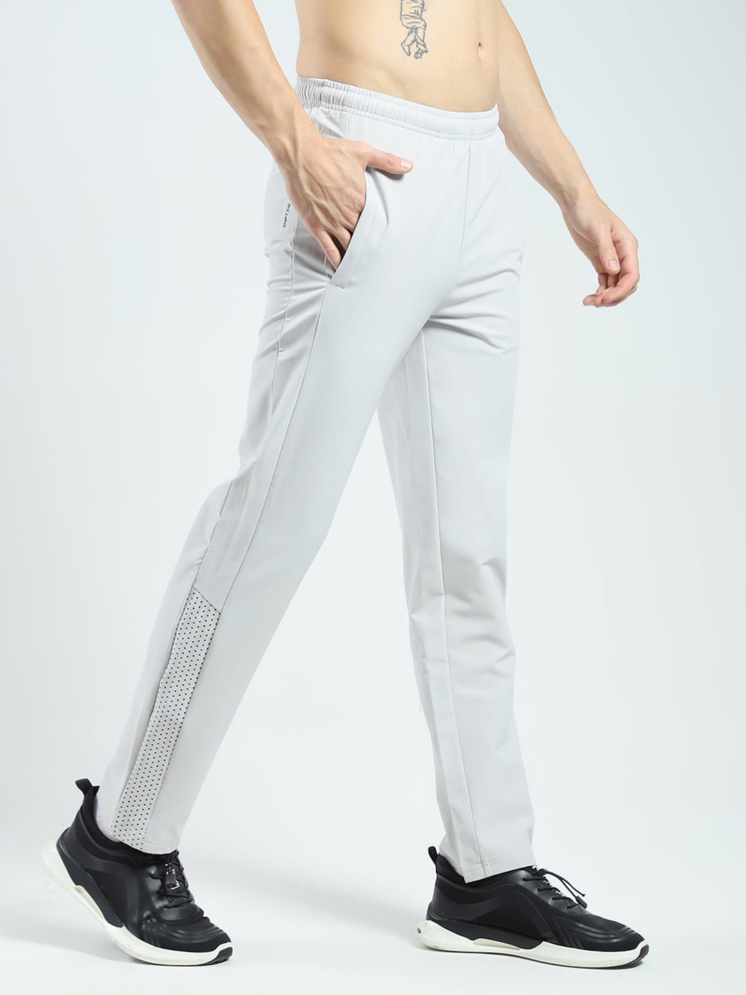 Rock.it Men Grey Solid Regular Fit Lower