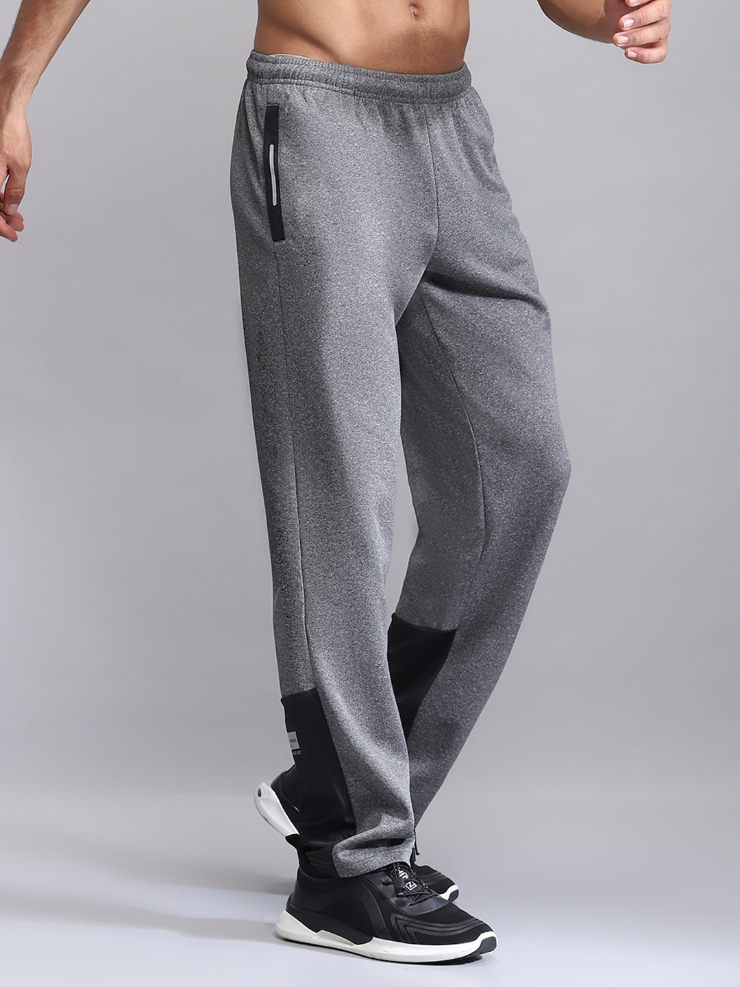 Rock.it Men Grey Solid Regular Fit Lower