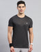 Rock.it Men Black Self Design Round Neck Half Sleeve T-Shirt