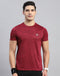 Rock.it Men Maroon Self Design Round Neck Half Sleeve T-Shirt
