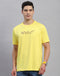 Rock.it Men Yellow Solid Round Neck Half Sleeve T-Shirt