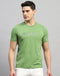 Rock.it Men Green Solid Round Neck Half Sleeve T-Shirt
