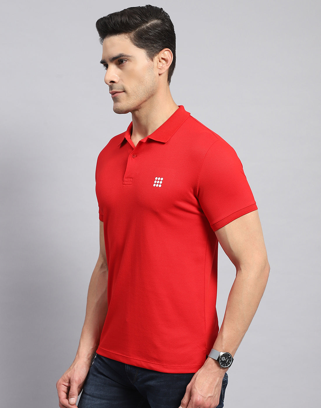 Rock.it Men Red Solid Collar Half Sleeve T-Shirt