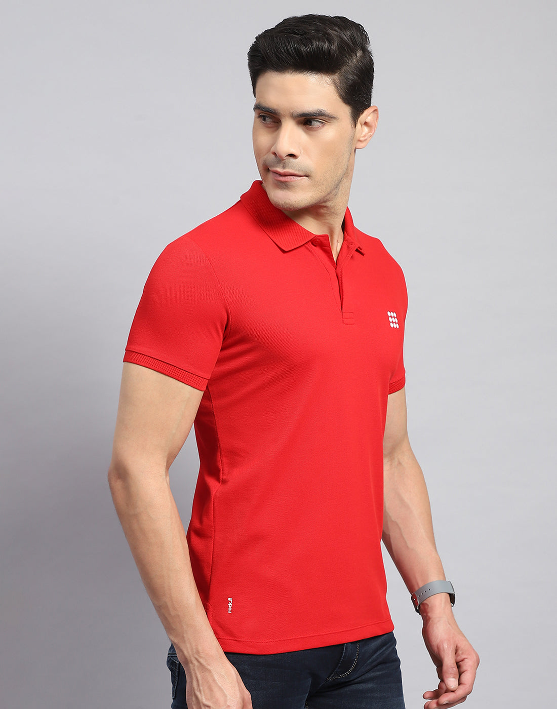 Rock.it Men Red Solid Collar Half Sleeve T-Shirt