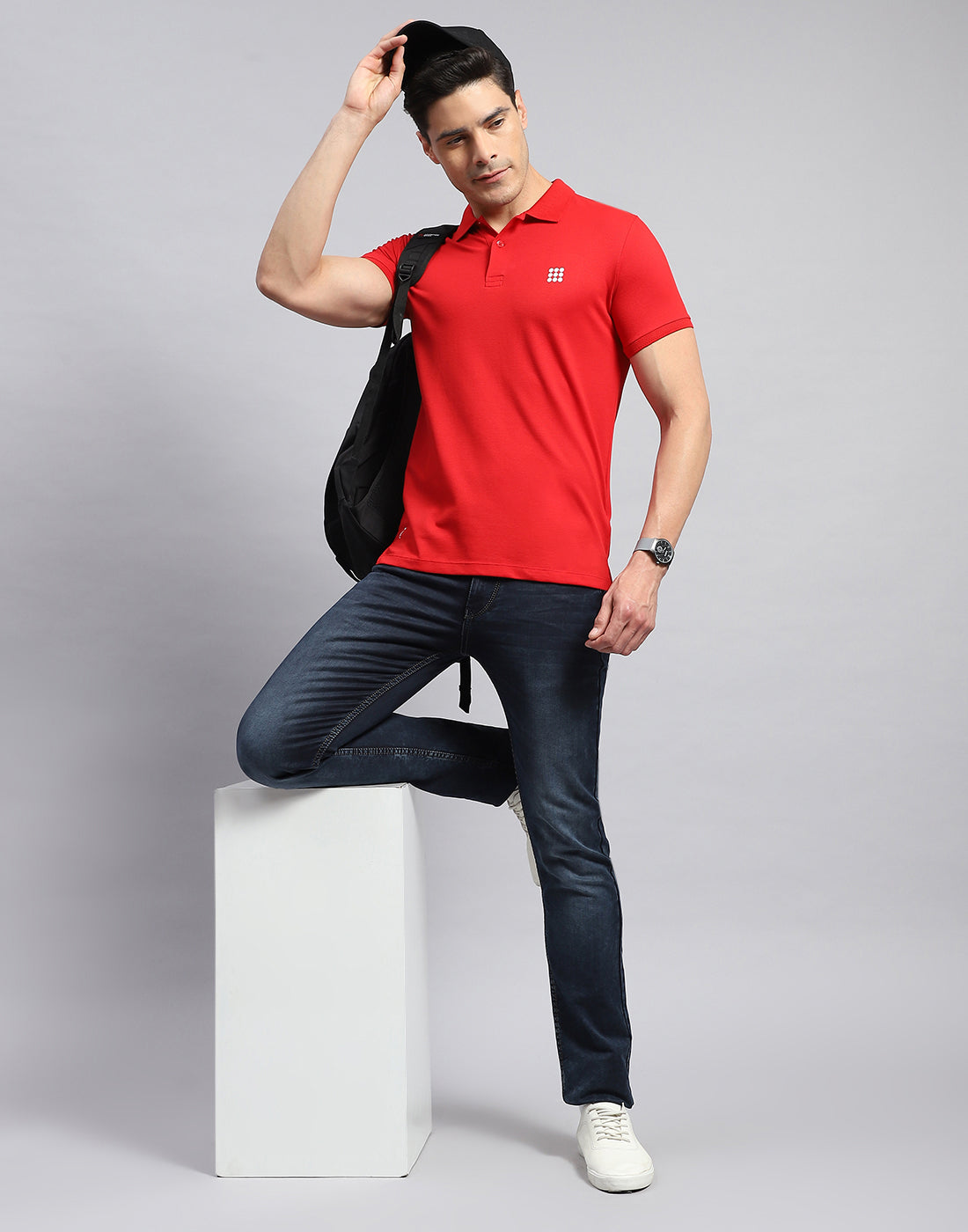 Rock.it Men Red Solid Collar Half Sleeve T-Shirt