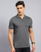 Rock.it Men Grey Solid Collar Half Sleeve T-Shirt