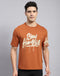 Rock.it Men Rust Printed Round Neck Half Sleeve T-Shirt