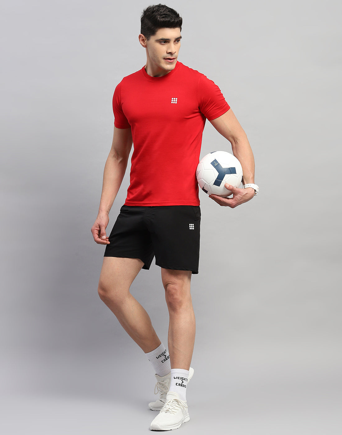 Rock.it Men Red Solid Round Neck Half Sleeve T-Shirt
