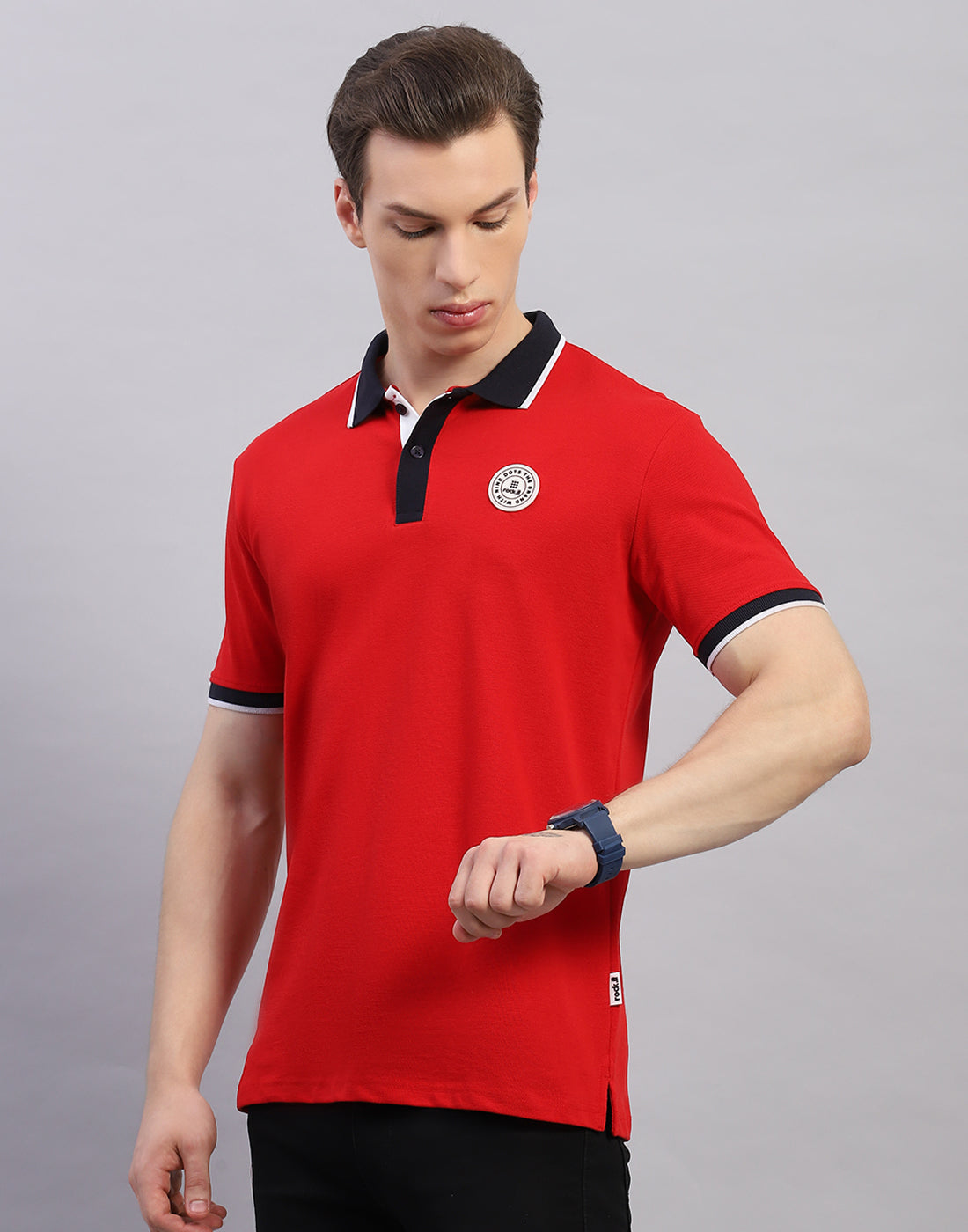 Rock.it Men Red Solid Polo Collar Half Sleeve T-Shirt