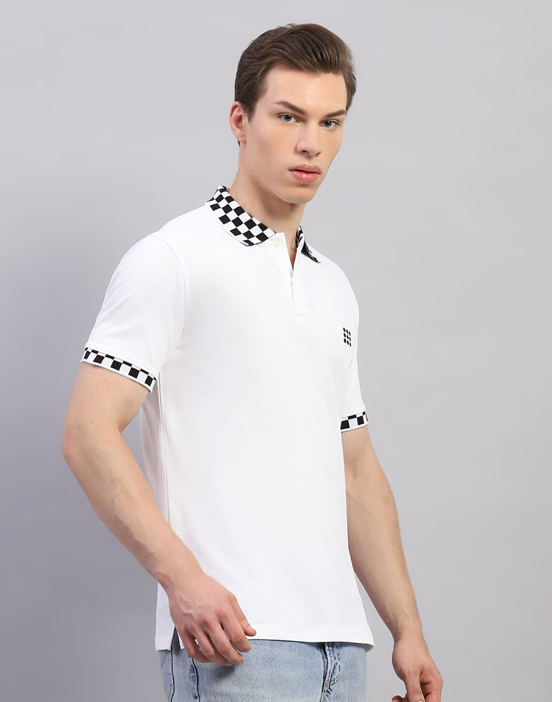 Rock.it Men White Solid Polo Collar Half Sleeve T-Shirt