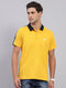Rock.it Men Mustard Solid Collar Half Sleeve T-Shirt