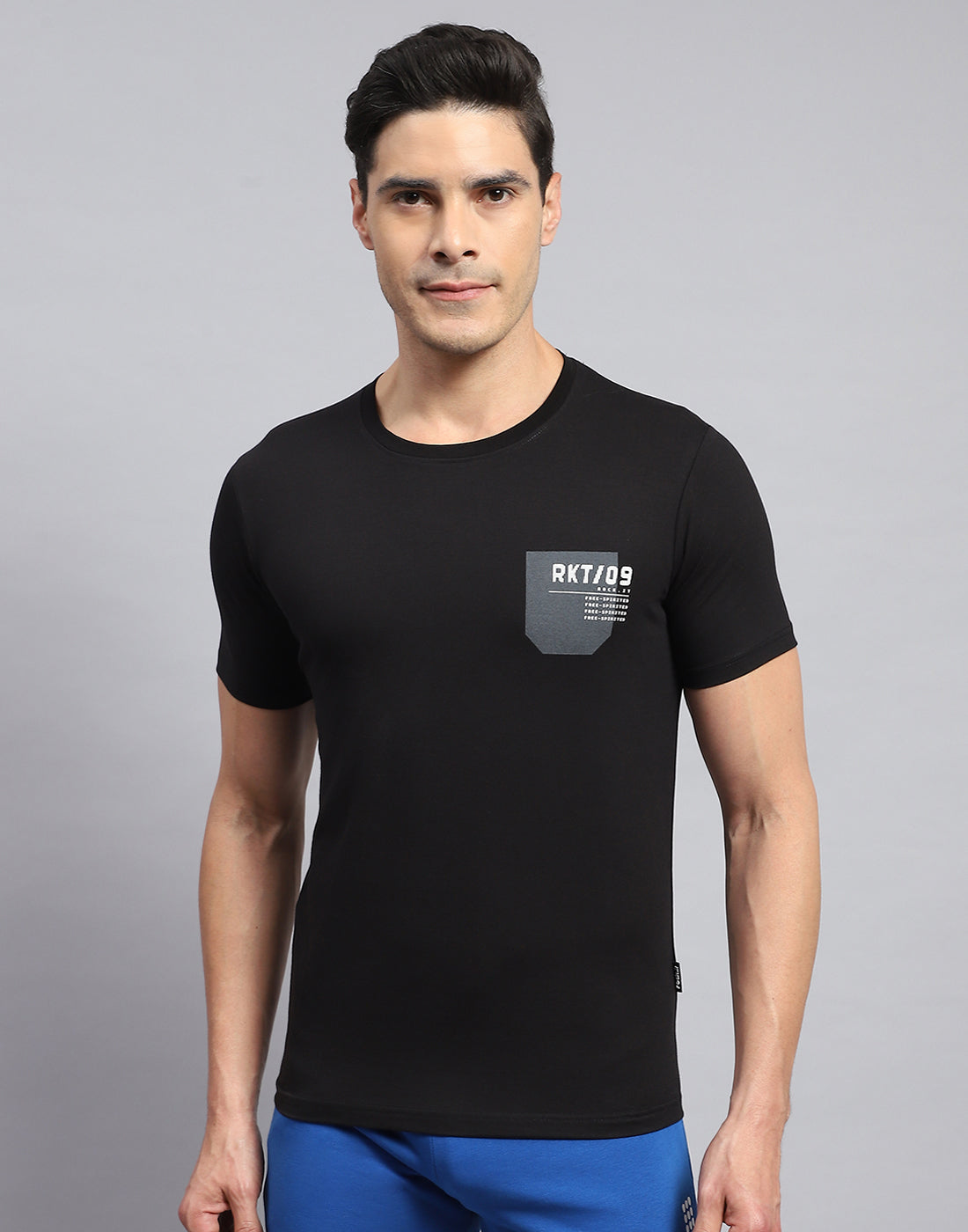 Rock.it Men Black Printed Round Neck Half Sleeve T-Shirt
