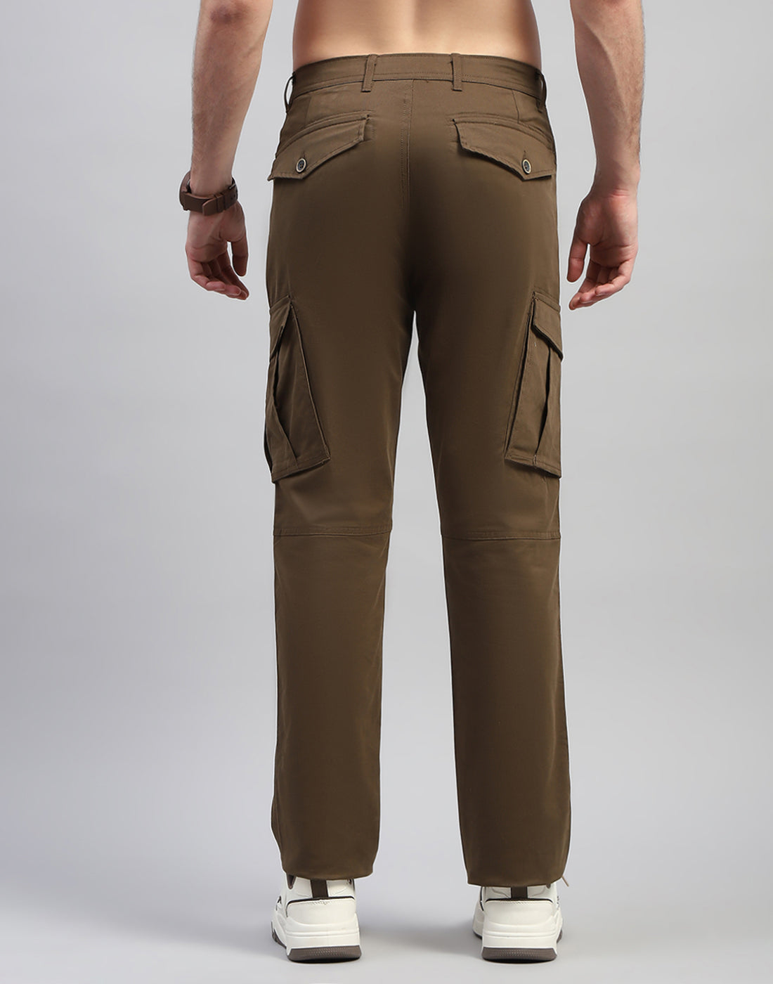 Rock.it Men Brown Solid Regular Fit Cargo