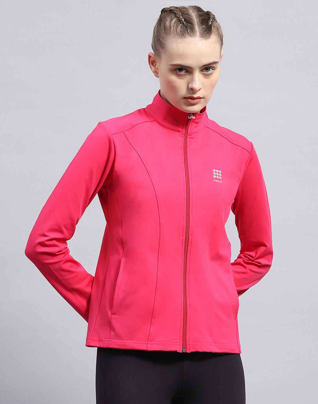 Rock.it Women Pink Solid Collar Full Sleeve Top