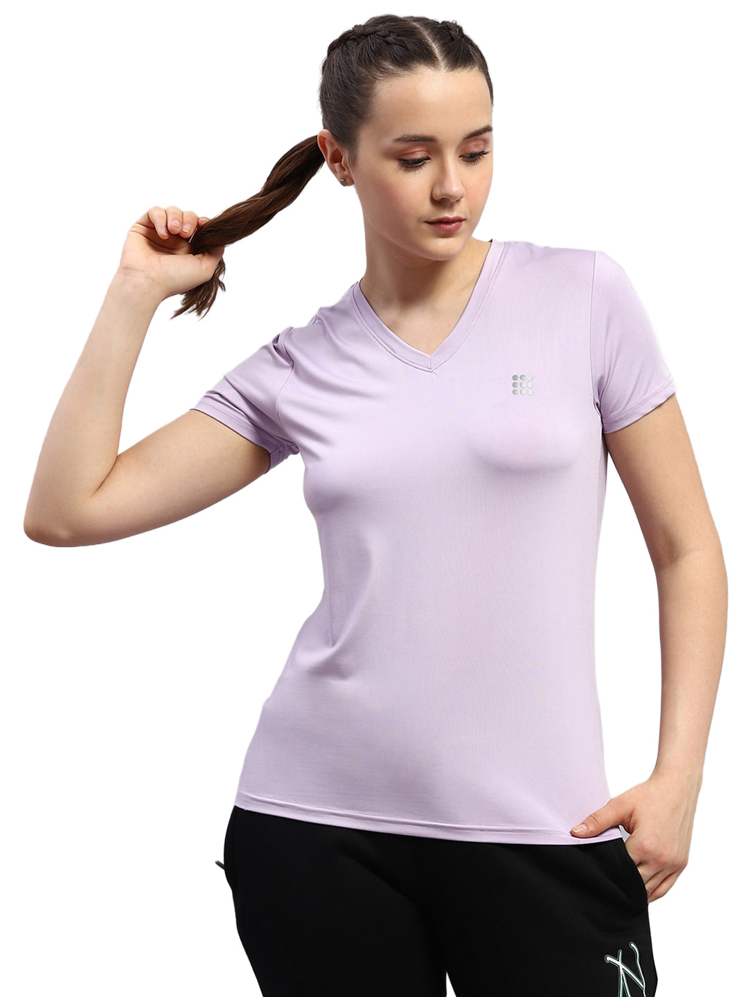 Rock.it Women Purple Solid V Neck Half Sleeve Top