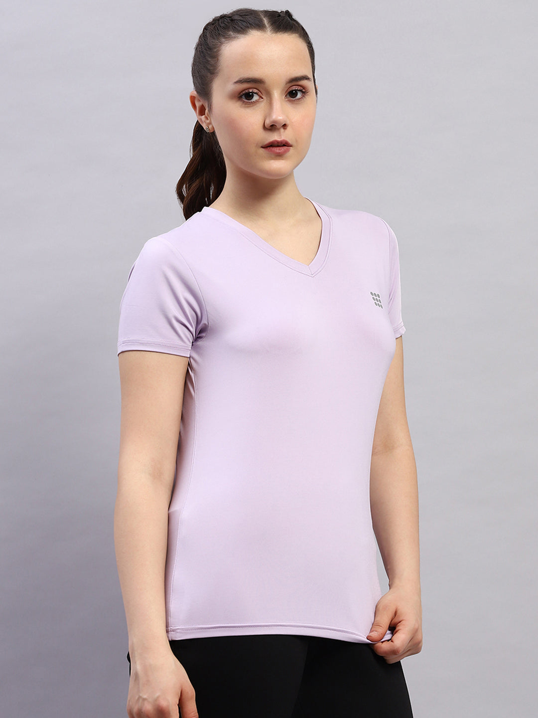 Rock.it Women Purple Solid V Neck Half Sleeve Top