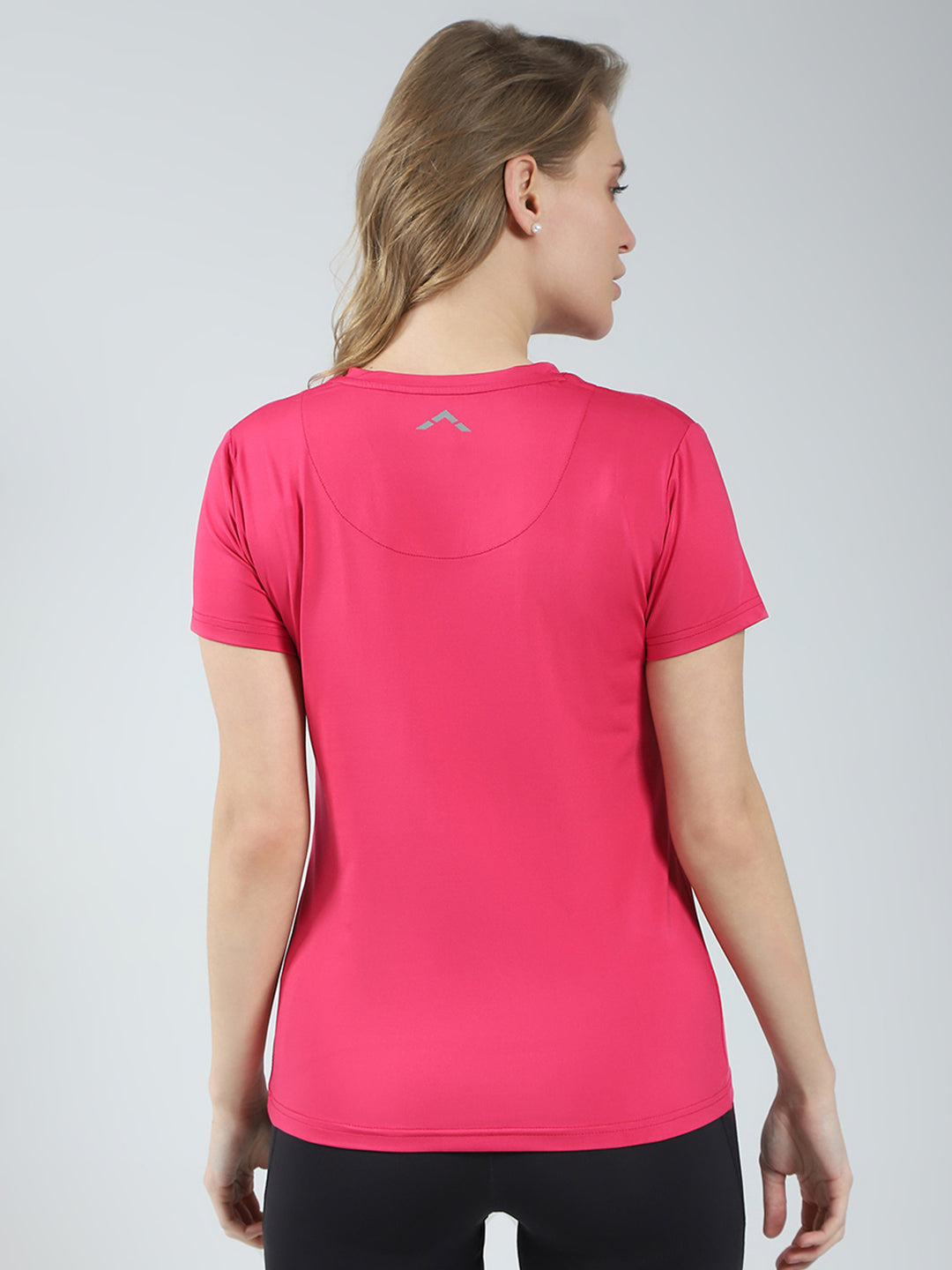 Rock.it Women Pink Solid V Neck Half Sleeve Top