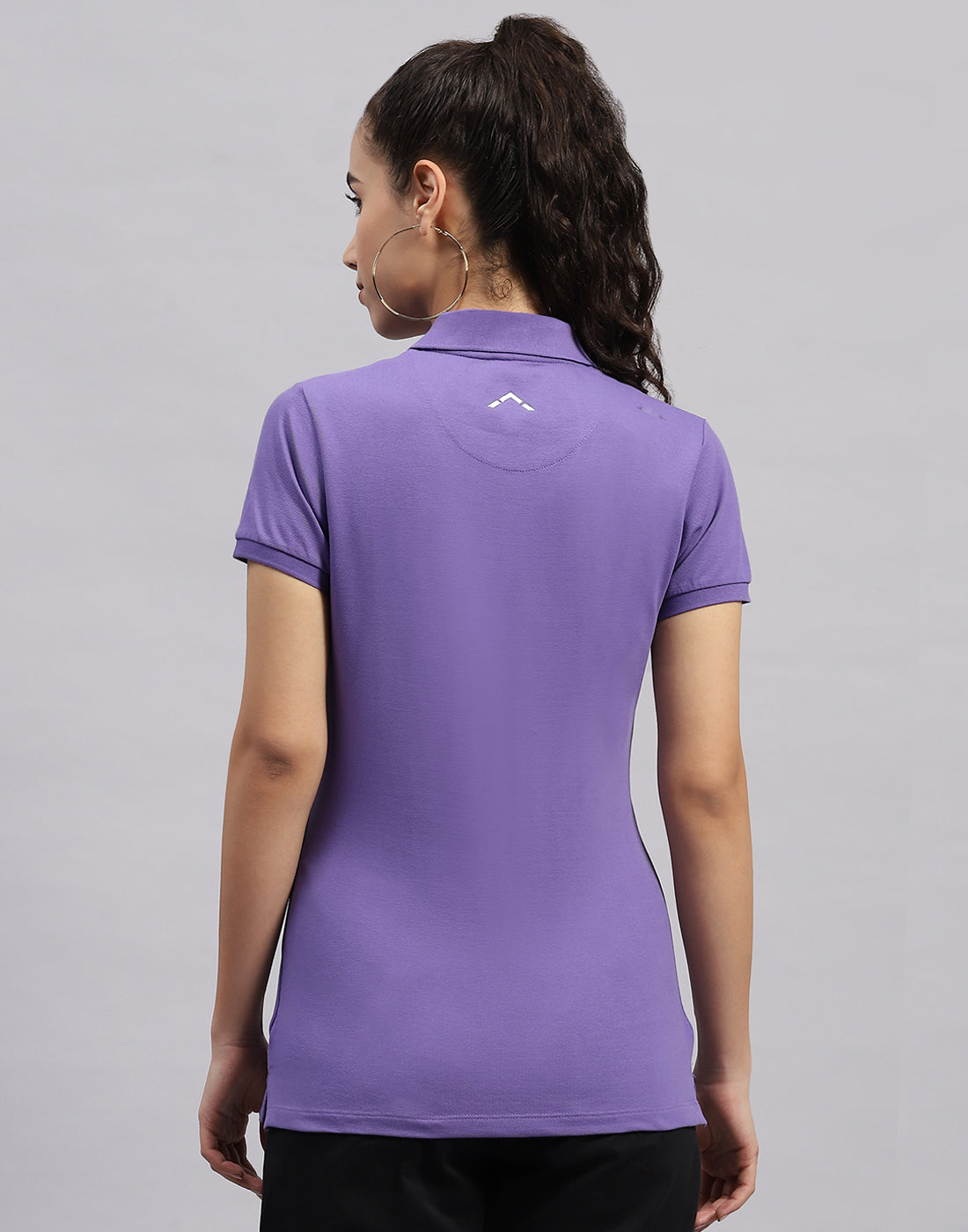 Rock.it Women Purple Solid Polo Collar Half Sleeve T Shirt