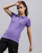 Rock.it Women Purple Solid Polo Collar Half Sleeve T Shirt