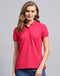 Rock.it Women Pink Solid Polo Collar Half Sleeve T-Shirt
